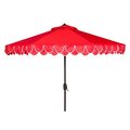 Safavieh 9 ft. Elegant Valance Auto Tilt Umbrella, Red and White PAT8006D